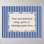 Affiche de note de musique bleu foncé - Cadeau de (Devant)
