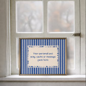 Affiche de note de musique bleu foncé - Cadeau de