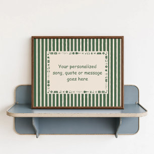 Affiche de note de musique vert foncé - Cadeau per