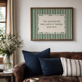 Affiche de note de musique vert foncé - Cadeau per