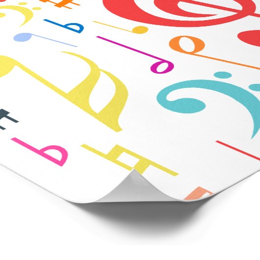 Affiche de notes de musique colorée (Coin)