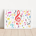 Affiche de notes de musique colorée<br><div class="desc">Design moderne et élégant imprimé Colorful Music Notes. Découvrez le magasin Graphic Art Design pour d'autres produits qui correspondent à ce design !</div>