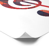 Affiche de notes de musique géométrique colorée (Coin)