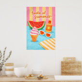 Affiche de nourriture de plage d'été rétro, Tropic (Cuisine)