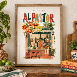 Affiche de nourriture mexicaine Stand de tacos Al