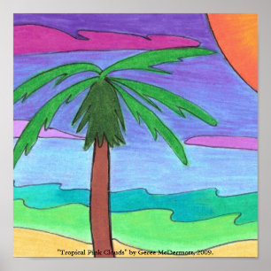 Affiche "de nuages roses tropicaux"