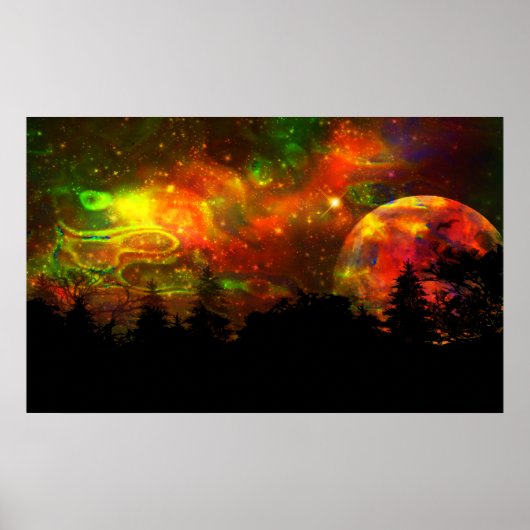 Affiche de nuit colorée (Devant)