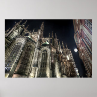 Affiche de nuit de la Cathédrale St.Vitus de Pragu