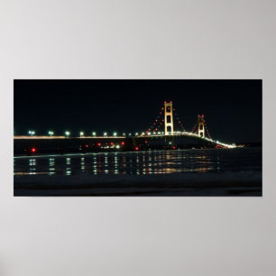 Affiche de nuit du pont Mackinaw