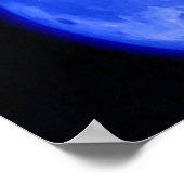 Affiche de nuit Wolf Howling Blue Pleine lune (Coin)