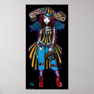 Affiche de numéro de cirque de tatouage de cirque