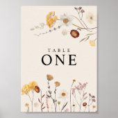 Affiche de numéros de table Fleur sauvage (Devant)