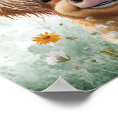 Affiche de nurserie à l'aquarelle de vache des Hig (Coin)