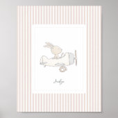 Affiche de nurserie à nom personnalisable - Lapin (Devant)