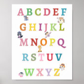 Affiche de nurserie alphabetique pour bébé avec de (Devant)