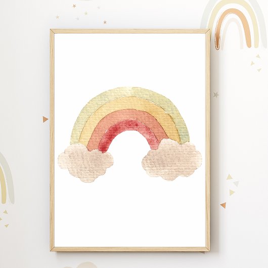 Affiche de nurserie arc-en-ciel décoration boho po