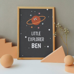 Affiche de nurserie avec nom personnalisé Little E