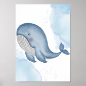 Affiche de nurserie baleine animaux marins enfants (Devant)