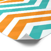 Affiche de nurserie baleine orange et bleue (Coin)