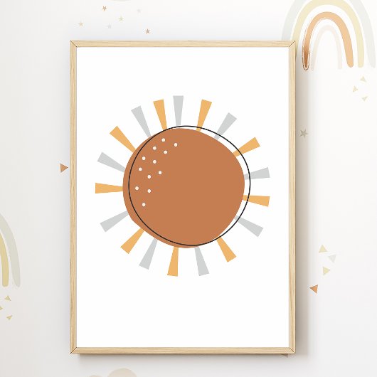 Affiche de nurserie Boho Sun pour chambre d'enfant
