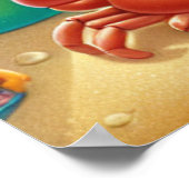 Affiche de nurserie colorée de plage (Coin)