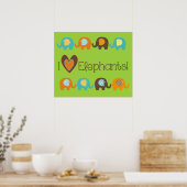 Affiche de nurserie Couleurs vives J'adore les élé (Cuisine)