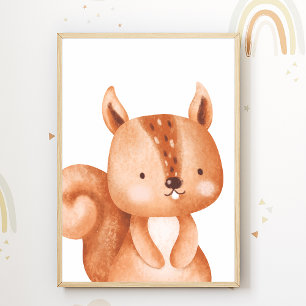 Affiche de nurserie d'animaux écureuil Décoration