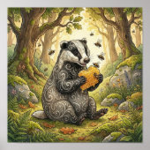 Affiche de nurserie d'animaux mignons de la forêt (Devant)