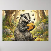 Affiche de nurserie d'animaux mignons de la forêt (Devant)