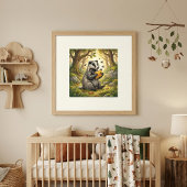 Affiche de nurserie d'animaux mignons de la forêt
