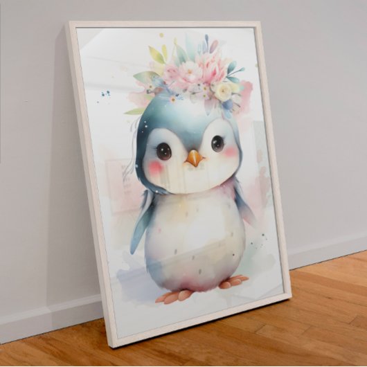 Affiche de nurserie de bébé manchot