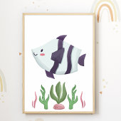 Affiche de nurserie de poissons, décoration de cha