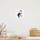 Affiche de nurserie éléphant noir et blanc (Cuisine)