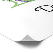 Affiche de nurserie Eucalyptus Lavande Monogramme (Coin)