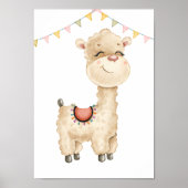 Affiche de nurserie lama mignon Impression pour ch (Devant)