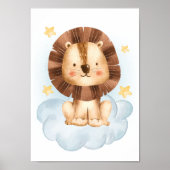 Affiche de nurserie Lion Cloud pour chambre d'enfa (Devant)