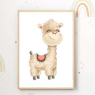 Affiche de nurserie Llama Décoration de chambre d'
