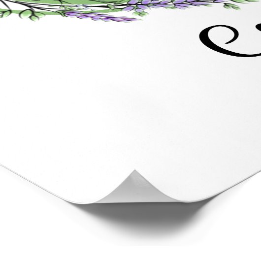 Affiche de nurserie Monogramme C Lavande Eucalyptu (Coin)