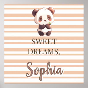Affiche de nurserie panda, décoration murale avec