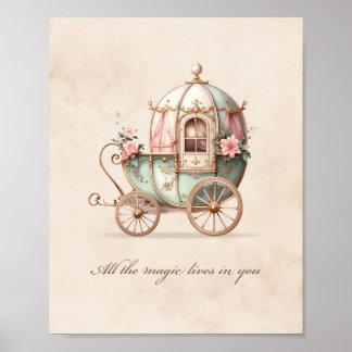 Affiche de nurserie pour princesse en carrosse