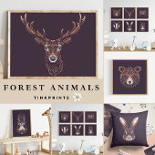 Affiche de nurserie renard de la forêt imprimée po