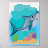 Affiche de nurserie requin pour chambre d'enfants (Devant)