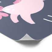 Affiche de nurserie rose mignonne licorne (Coin)