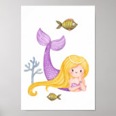 Affiche de nurserie sirène Décoration de chambre d (Devant)