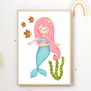 Affiche de nurserie sirène Océan Décoration de cha