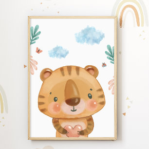 Affiche de nurserie Tiger Safari pour chambre d'en