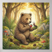 Affiche de nursery Animaux de la forêt des ours (Devant)