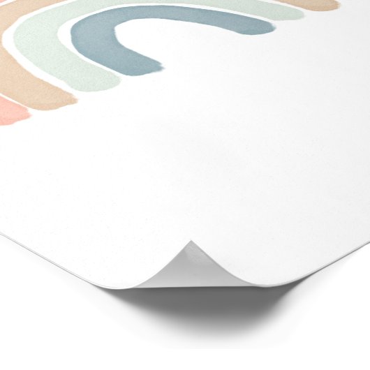 Affiche de nursery arc-en-ciel à l'aquarelle paste (Coin)