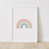 Affiche de nursery arc-en-ciel à l'aquarelle paste