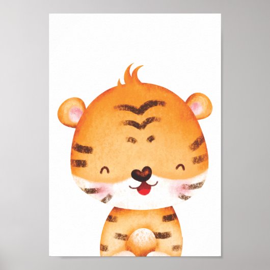 Affiche de nursery au tigre mignon décoration de c (Devant)